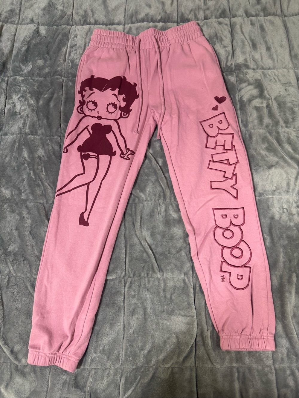 Betty Boop Pink Joggers with Maroon Graphic